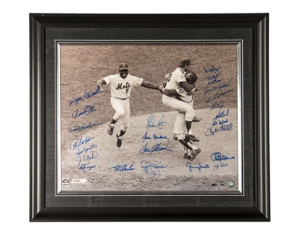 1969 New York Mets Team Signed and Framed 20x24 World Series Photo